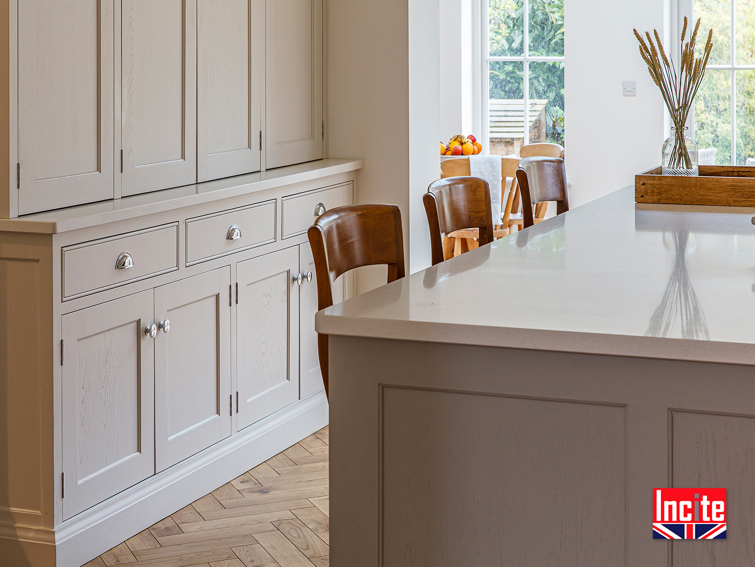 Lamp Room Gray and Ammonite Custom Kitchen Incite Interiors